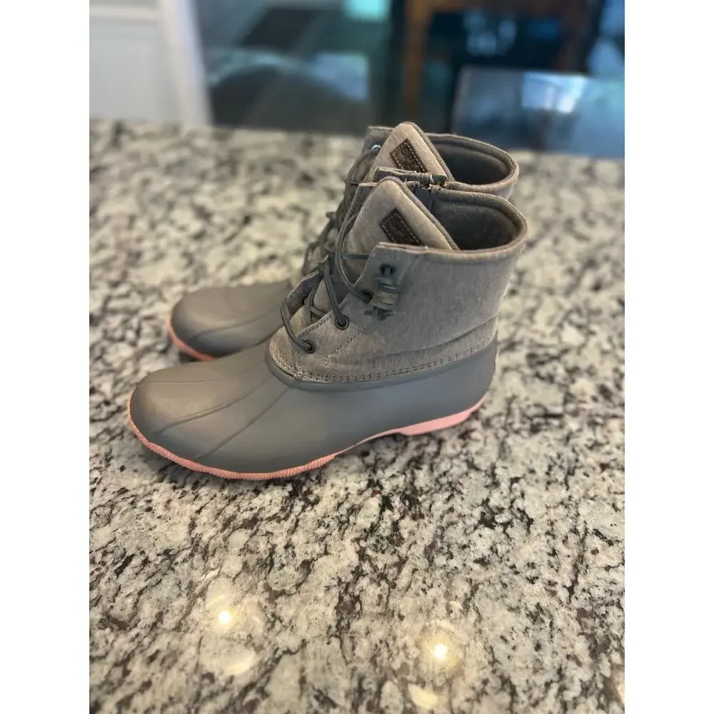Sperry gray saltwater pop outsole duck rain snow boots size women’s 11